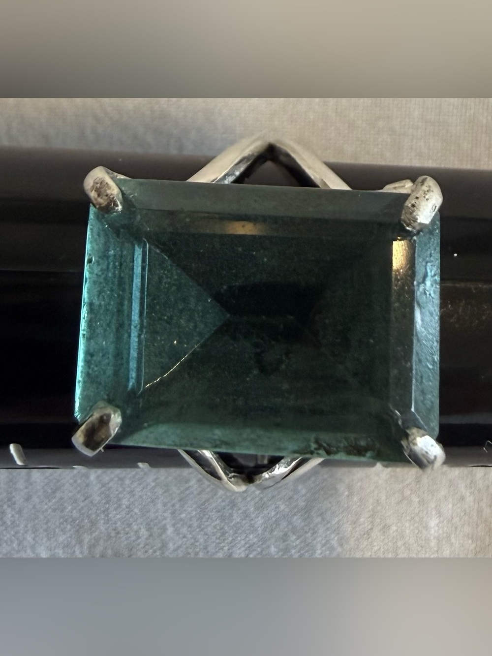 Emerald Green Square-Cut Statement Ring - Women Jewelry